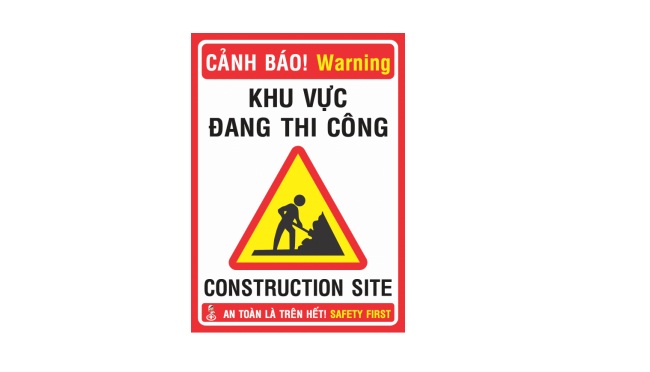 Biển báo công trình đang thi công , biển cảnh báo nguy hiểm